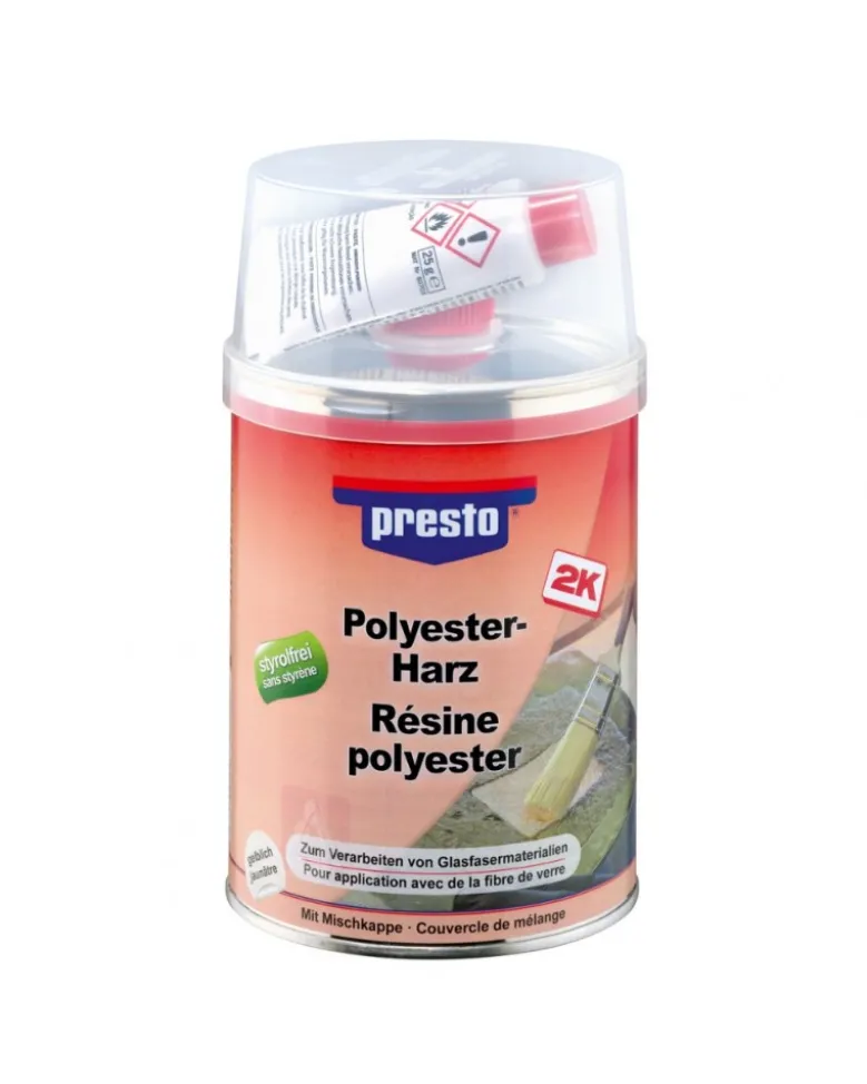 Résine polyester, mastic 1kg - Presto