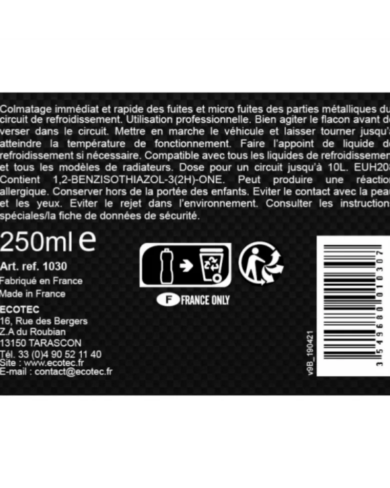 Stop fuite radiateur, voiture, 250ml - ECOTEC