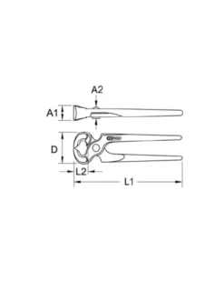 Tenaille russe, gainée, 8”, L.190 mm - Kstools