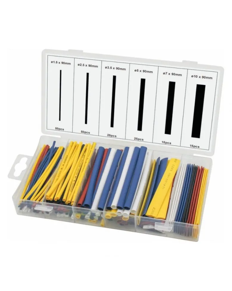 Thermorétractables, multicolores, 180 gaines, 90mm- Sodise