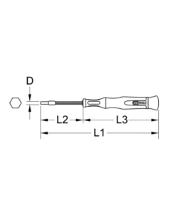Tournevis de précision électronique, à douille 6 pans, 2,5 mm - KS TOOLS