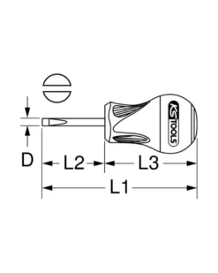 Tournevis fente, court, 6.5 mm, L.38 mm - Kstools