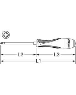 Tournevis pozidriv, ULTIMATE, PZ 1, L.100 mm - Kstools