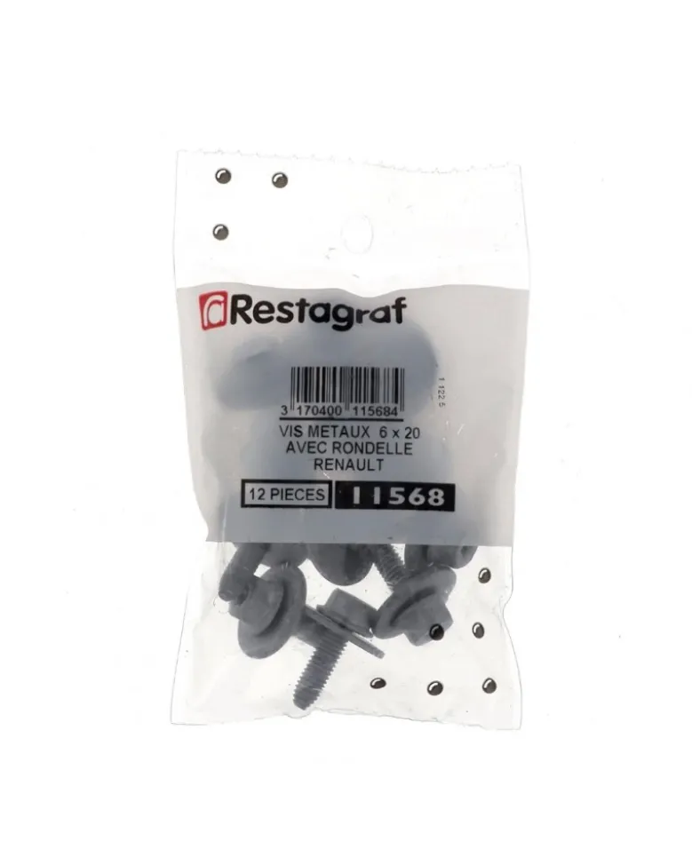 Vis tête H, M6-1.00 x 20 mm, 12pcs - Restagraf